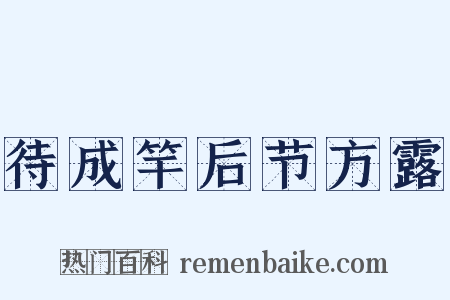 待成竿后节方露是什么意思的图片